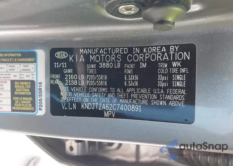 2012 Kia Soul + из США, поврежденный, VIN KNDJT2A62C7400891